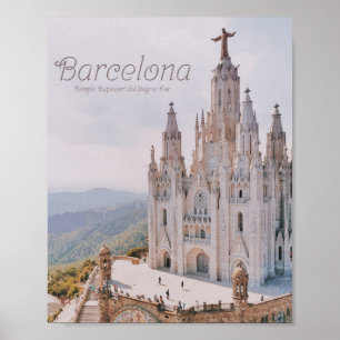 Barcelona Spanien Tempel Expiatori del Sagrat Cor Poster