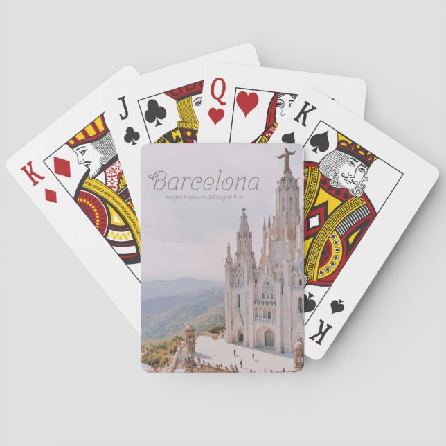 Barcelona Spanien Tempel Expiatori del Sagrat Cor Spielkarten (Rückseite)
