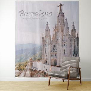 Barcelona Spanien Tempel Expiatori del Sagrat Cor Wandteppich