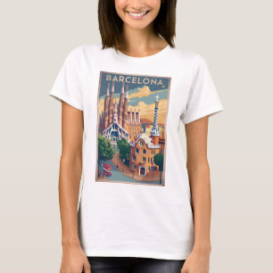 Barcelona Spanien Vintag T-Shirt