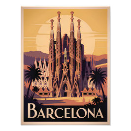 Barcelona Spanien vintage Fotodruck