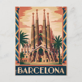 Barcelona Spanien vintage Postkarte