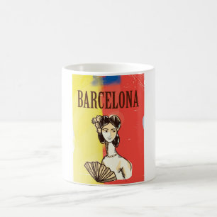 Barcelona Spanien Vintage Reiseplakat Tasse