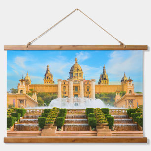 Barcelona Spanien Wandteppich Mit Holzrahmen