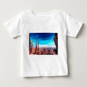Barcelona-Stadt-Ansicht und Sagrada Familia Baby T-shirt