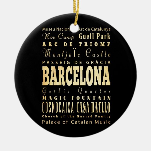 Barcelona-Stadt der Spanien-Typografie-Kunst Keramikornament (Vorne)