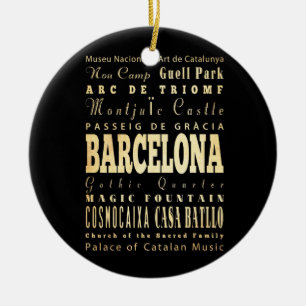 Barcelona Stadt Spaniens Typografie Kunst Keramikornament