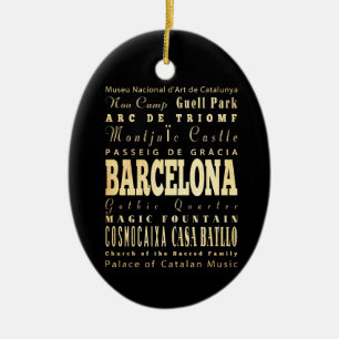 Barcelona Stadt Spaniens Typografie Kunst Keramikornament