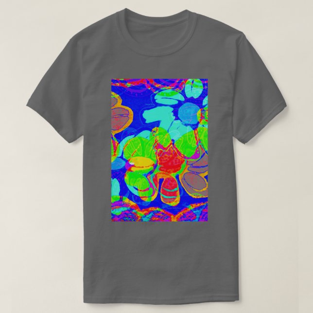 Barcelona Strand und Surfstil farbenfroh trippy T-Shirt (Design vorne)