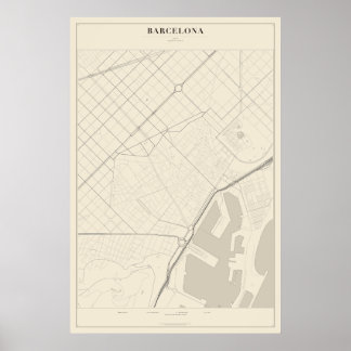 Barcelona-Straßenkarte Poster