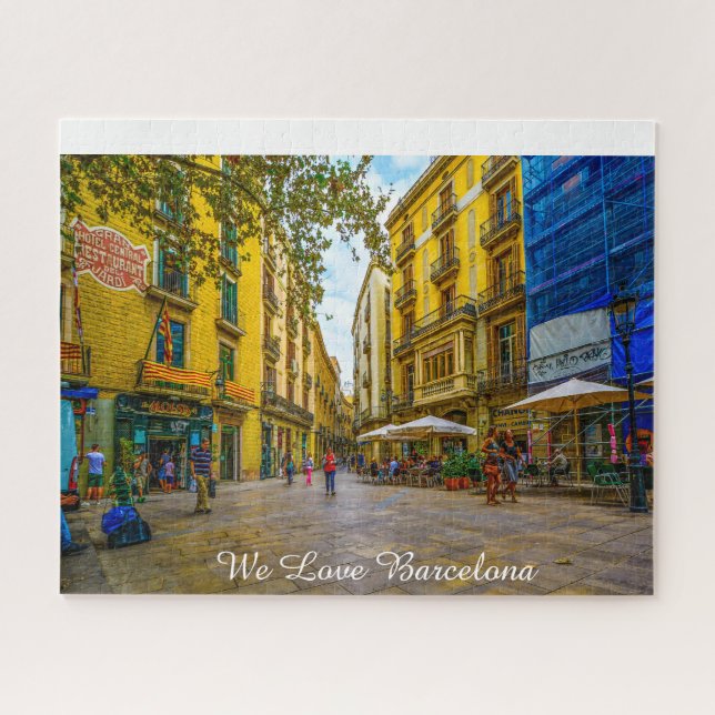 Barcelona Street Scene. Jigsaw Puzzle (Horizontal)