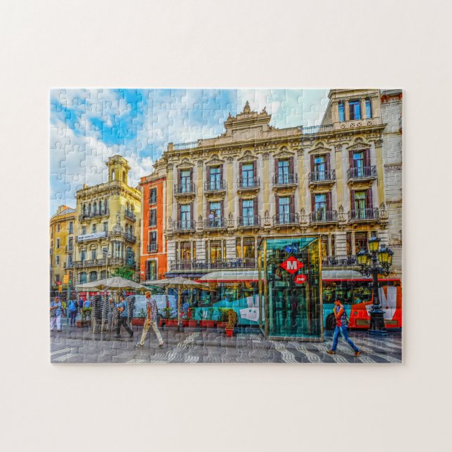 Barcelona Street Scene. Puzzle (Horizontal)