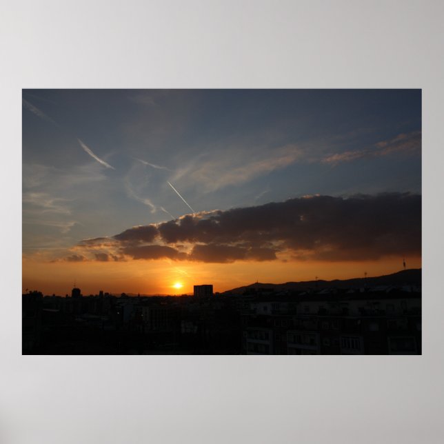 Barcelona Sunset Poster (Vorne)