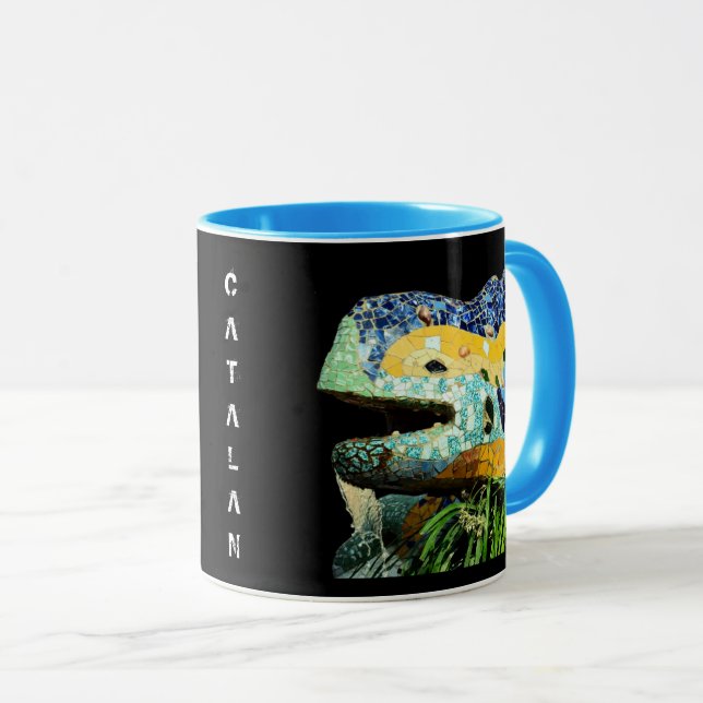 Barcelona Tasse, Spanien, Kunst, Gaudi - Lizard Tasse (VorderseiteRechts)