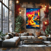 Barcelona Teddy Fauvist Sonnenuntergang Stadtsilho
