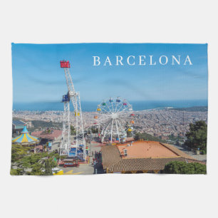 Barcelona Tibidabo Aussicht Teetuch Geschirrtuch