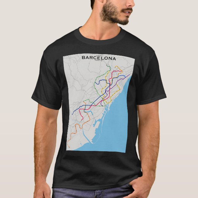 Barcelona Transit Map T-Shirt (Vorderseite)