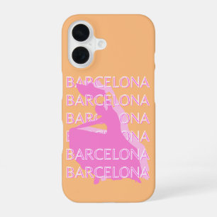 Barcelona Travel Art, Spanien Reisen Kunst, Orange iPhone 16 Hülle