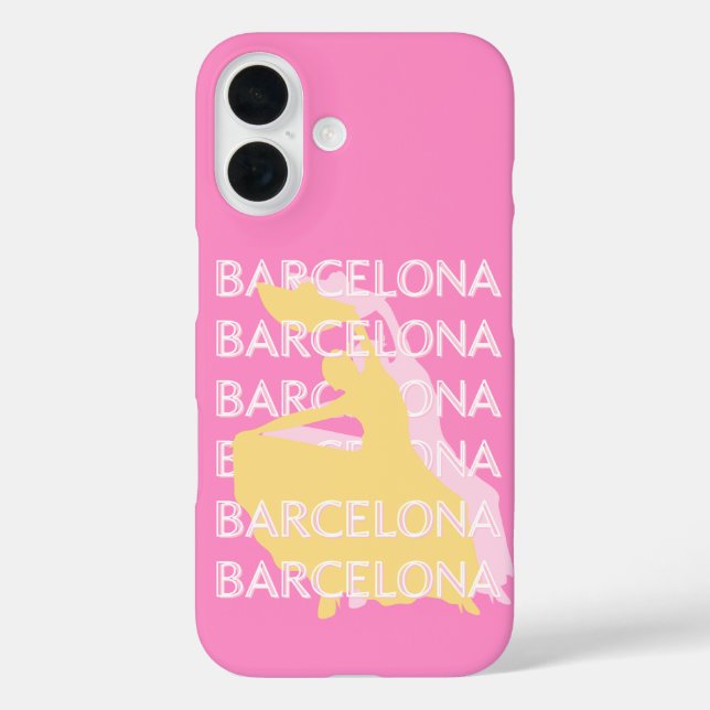 Barcelona Travel Art, Spanien, Travel Art, Pink Case-Mate iPhone Hülle (Rückseite)
