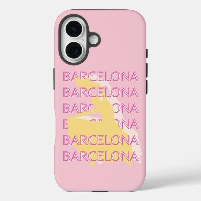 Barcelona Travel Art, Spanien, Travel Art, Pink Case-Mate iPhone Hülle (Rückseite)
