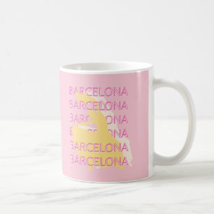 Barcelona Travel Art, Spanien, Travel Art, Pink Kaffeetasse