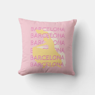 Barcelona Travel Art, Spanien, Travel Art, Pink Kissen