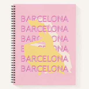 Barcelona Travel Art, Spanien, Travel Art, Pink Notizbuch