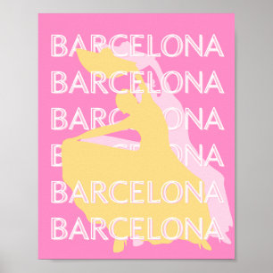 Barcelona Travel Art, Spanien, Travel Art, Pink Poster