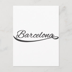 barcelona typografisch postkarte