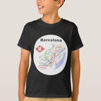 Barcelona-Untergrundbahn-Karten-Shirts
