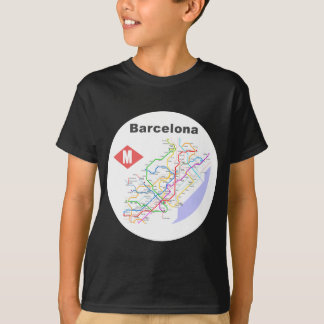 Barcelona-Untergrundbahn-Karten-Shirts T-Shirt