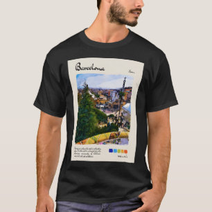 Barcelona Vintag Watercolor Reisen T-Shirt