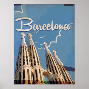 Barcelona Vintage Reiseplakat Poster