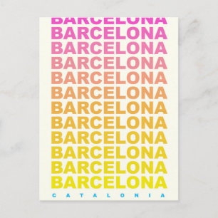 Barcelona Vintage-Reiseposter Postkarte