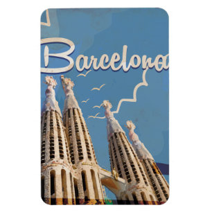 Barcelona Vintage Travel Poster Magnet