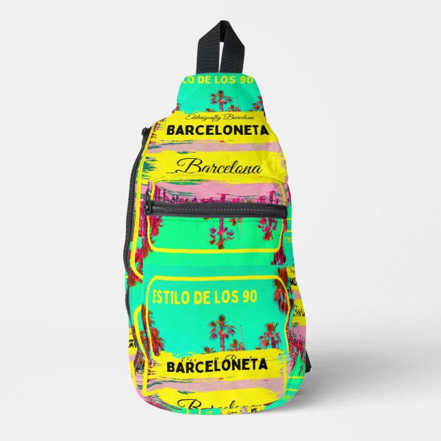 Barceloneta Green Travel Sling Bag -grün (Vorderseite)