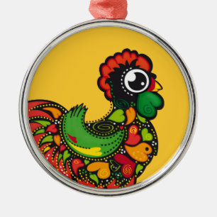 Barcelos-Rooster-Ornament Ornament Aus Metall