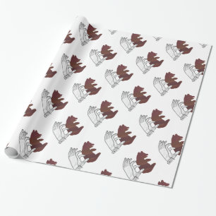 Bärchen Braune Hand Silhouette Geschenkpapier