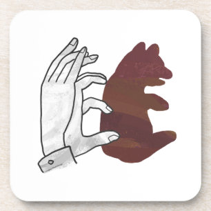 Bärchen Braune Hand Silhouette Getränkeuntersetzer