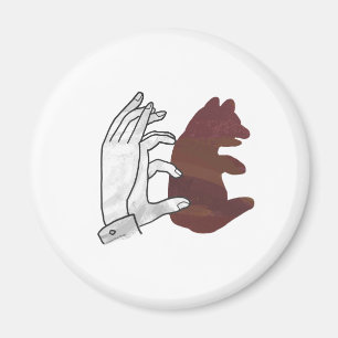 Bärchen Hand-Silhouette Braun Magnet