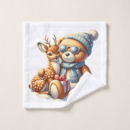 Bärchen und sein lieber Freund - drollig Waschlappen