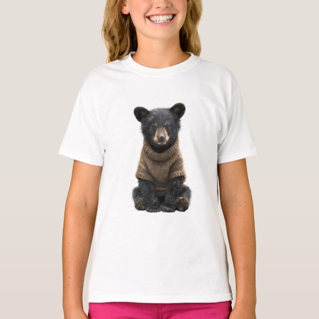 Bärchenpullover sitzende Kinder T-Shirt (Vorderseite)