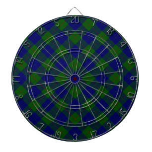 Barclay-Clan-Tartan blau grün Karo Dartscheibe