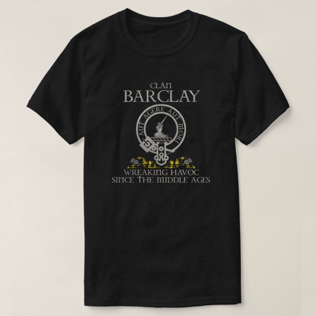 Barclay Dress Clan Wappen Schottischer Nachname Ta T-Shirt (Design vorne)