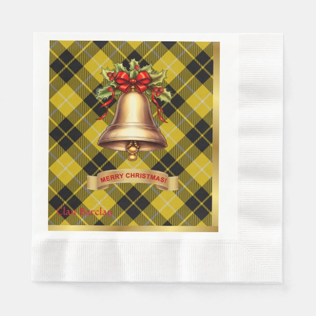Barclay Personalisiert Tartan Christmas Serviette (Vorderseite)