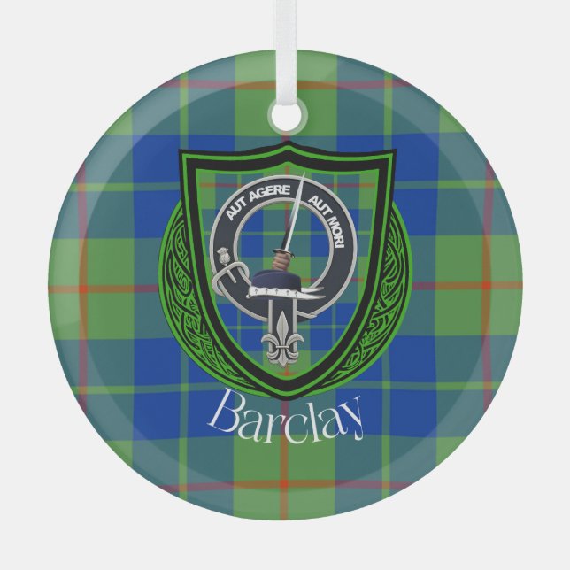 Barclay Schottischer Clan Tartan & Wappen Ornament Aus Glas (Vorderseite)