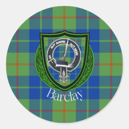 Barclay-Schottischer-Clan-Tartan & -Wappen Runder Aufkleber