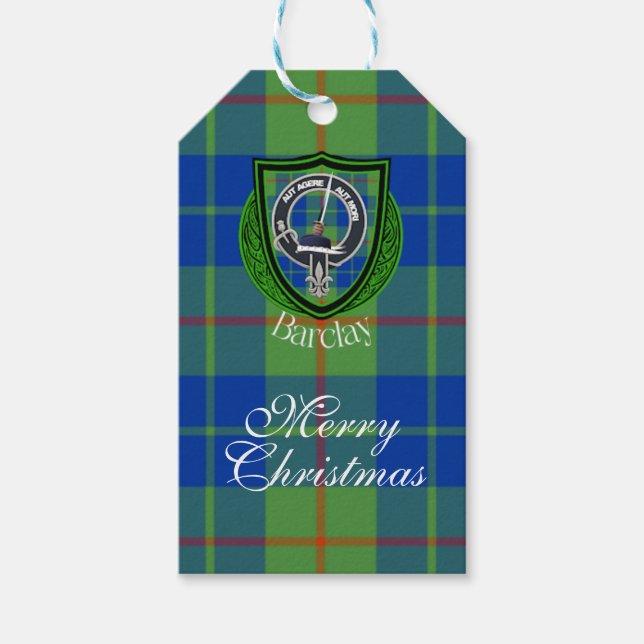 Barclay Scottish Clan Tartan & Crest Geschenkanhänger (Vorderseite)