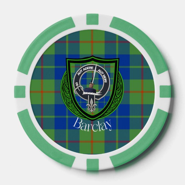 Barclay Scottish Clan Tartan & Crest Pokerchips (Vorderseite)