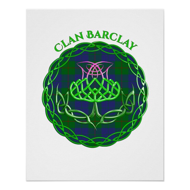 Barclay Scottish Tartan Celtic Thistle Poster (Vorderseite)